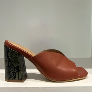 Kaanas Womens Budapest Colorblock Heel Sandal Slide Mule